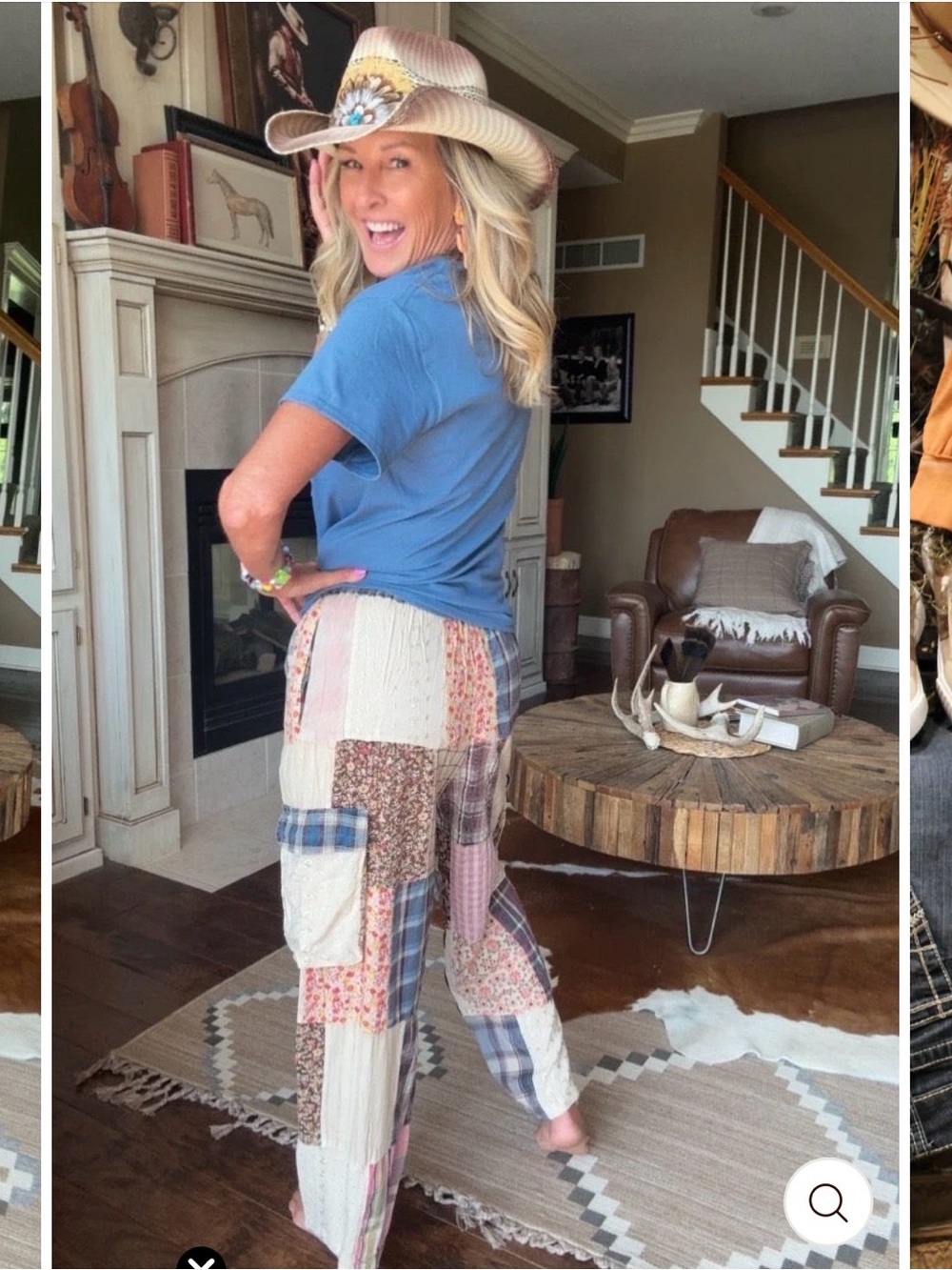 Young Threads Patchwork Pants Beige Multi - Picture 2 of 4